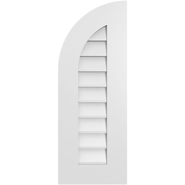Ekena Millwork Quarter Round Top Left Surface Mount PVC Gable Vent w/ 3-1/2"W x 1"P Standard Frame, 12"W x 32"H GVPQL12X3201SN - main